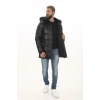 Erkek Günlük Şıklık İçin Derimont Parka Erkek Hakiki Kuzu Derisi Mont Kapüşonlu Kürklü Kaban
