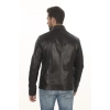 Erkek Biker Ruhuna Uygun Slim Fit Derimont Erkek Hakiki Kuzu Derisi Mont Siyah Fermuarlı Ceket
