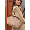Modern Tasarımlı Geniş Hacimli Fermuarlı Kadın Shopper El ve Omuz Çantası