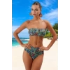 Desenli Straplez Bikini Takımı Su Sporları İçin Hızlı Kuruyan Klora Dayanıklı Esnek Kumaş