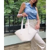Kadın El ve Omuz Kullanımlı Çıkarılabilir Cüzdanlı Modern Kesim Shopper Çanta