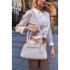 Kadın Gold Aksesuarlı Retro Dik Formlu El ve Omuz Çantası Günlük ve Klasik Kullanıma Uygun