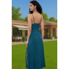 Şık Maxi Elbise V Yaka Kolsuz Dokuma Viskoz Plaj Elbisesi Özel Tasarım Modern Stil Dayanıklı Malzeme