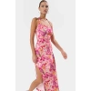 Kadın Bodycon Midi Elbise Kare Yaka Finike Dokuma Yazlık Şık Elbise Trend Tasarım Yüksek Kalite