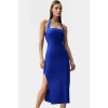 Kadın Bodycon Midi Elbise Kare Yaka Finike Dokuma Yazlık Şık Elbise Trend Tasarım Yüksek Kalite