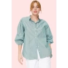 Kadın Basic Pamuklu Geniş Kalıp Çizgili Gömlek Rahat Günlük Stil Yaz Aylarının Vazgeçilmezi