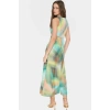 Batik Desenli Maxi Elbise A Line Kalıp Polyester Kumaş Yazlık Elbise Uzun Ömürlü Yüksek Kalite