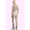 Kadın Yüksek Bel Straight Fit Pantolon Pamuk Gabardin Kumaş Günlük Kullanım Modern Tasarım