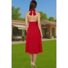 A Kesim Fiyonk Detaylı Midi Dokuma Abiye Elbise Günlük Kullanım İçin Özel Tasarım Modern Stil