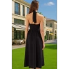 A Kesim Fiyonk Detaylı Midi Dokuma Abiye Elbise Günlük Kullanım İçin Özel Tasarım Modern Stil