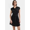 A Kesim Kısa Elbise Kemerli Polyester Dokuma Rahat Günlük Modern Stil Mükemmel Uyum