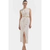 A Kesim Maxi Elbise Cut Out Detaylı Polyester Krep Dokuma Mükemmel Uyum Özenle Seçilmiş