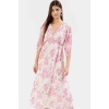 A Kesim Maxi Elbise Şifon Dokuma Soyut Desenli Yazlık Modern Stil Mükemmel Uyum