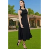 A Kesim Taş Detaylı Dokuma Midi Abiye Elbise Mükemmel Uyum Özenle Seçilmiş Modern Stil
