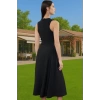 A Kesim Taş Detaylı Dokuma Midi Abiye Elbise Mükemmel Uyum Özenle Seçilmiş Modern Stil