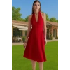 A Kesim V Yaka Örme Bürümcük Abiye Elbise Yaz Mezuniyet Balo Zarifane Tasarım Rahat Ve Şık