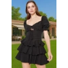 A Kesim Volanlı Poplin Mini Elbise Pamuklu Rahat Yazlık Premium Kalite Trend Tasarım Modern Stil