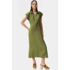 A line Kısa Kollu Elbise Viskoz Kumaş Günlük Şıklık Özel Tasarım Modern Stil Trend