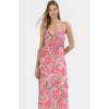 A line Kolsuz Şifon Maxi Elbise Çiçek Desenli Polyester Yazlık Seçkin Malzeme Yüksek Kalite