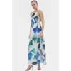 A line Maxi Elbise Halter Yaka Dokuma Polyester Yazlık Premium Kalite Profesyonel Görünüm