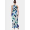 A line Maxi Elbise Halter Yaka Dokuma Polyester Yazlık Premium Kalite Profesyonel Görünüm