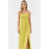 A line Maxi Elbise Pamuk Keten Dokuma Nefes Alabilir Mükemmel Uyum Özel Tasarım Modern Stil