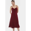 A line Midi Şifon Elbise Polyester Dokuma Yazlık Zarifane Tasarım Trend