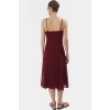 A line Midi Şifon Elbise Polyester Dokuma Yazlık Zarifane Tasarım Trend