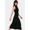 A Line Polyester Midi Elbise Degaje Yaka Krep Dokuma Astarlı Premium Kalite Modern Stil