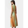 A Line Polyester Midi Elbise Degaje Yaka Krep Dokuma Astarlı Premium Kalite Modern Stil