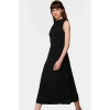 A Line Polyester Midi Elbise Degaje Yaka Krep Dokuma Astarlı Premium Kalite Modern Stil
