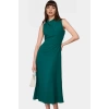A Line Polyester Midi Elbise Degaje Yaka Krep Dokuma Astarlı Premium Kalite Modern Stil