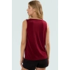 Aksesuar Detaylı Kolsuz Örme Bluz Fitted Sandy Dokuma Günlük Stil Mükemmel Uyum