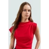 Aksesuar Detaylı Örme Bluz Fitted Kalıp Kısa Kol Casual Uzun Ömürlü Rahat Kullanım