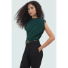 Aksesuar Detaylı Örme Bluz Fitted Kalıp Kısa Kol Casual Uzun Ömürlü Rahat Kullanım