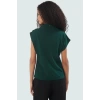 Aksesuar Detaylı Örme Bluz Fitted Kalıp Kısa Kol Casual Uzun Ömürlü Rahat Kullanım