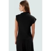Aksesuar Detaylı Örme Bluz Fitted Kalıp Kısa Kol Casual Uzun Ömürlü Rahat Kullanım
