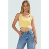 Aksesuar Detaylı Örme Crop Bluz %96 Viskoz %4 Elastan Yazlık Günlük Özenle Seçilmiş