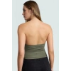 Aksesuar Detaylı Örme Crop Bluz %96 Viskoz %4 Elastan Yazlık Günlük Özenle Seçilmiş