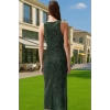 Altın Parıltılı Örme Bodycon Abiye Elbise Yazlık Özel Günler İçin Uzun Ömürlü Özenle Seçilmiş