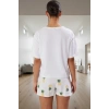 Ananas Desenli Pamuklu Pijama Takımı Rahat Nefes Alan Yazlık Yüksek Kalite Modern Stil