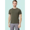 Armadillo Erkek Yazlık TShirt Kaki Pamuklu Allium Basic shirt Nefes Alabilir Rahat Kesim