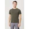 Armadillo Erkek Yazlık TShirt Kaki Pamuklu Allium Basic shirt Nefes Alabilir Rahat Kesim