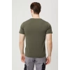 Armadillo Erkek Yazlık TShirt Kaki Pamuklu Allium Basic shirt Nefes Alabilir Rahat Kesim