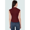 Asimetrik Kolsuz Bluz Viskoz Elastan Yazlık Fitted Dik Yaka Şık Görünüm Günlük Kullanım İçin