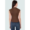 Asimetrik Kolsuz Bluz Viskoz Elastan Yazlık Fitted Dik Yaka Şık Görünüm Günlük Kullanım İçin