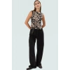 Asimetrik Kolsuz Fitted Bluz Çok Desenli Polyester Yazlık Konforlu Kesim Özel Tasarım