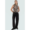 Asimetrik Kolsuz Fitted Bluz Çok Desenli Polyester Yazlık Konforlu Kesim Özel Tasarım