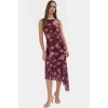 Asimetrik Midi Bodycon Elbise Örme Polyester Yazlık Günlük Dayanıklı Malzeme Premium Kalite