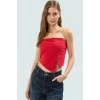 Asimetrik Straplez Crop Bluz Fitted Kalıp Polyester Yazlık Uzun Ömürlü Rahat Ve Şık